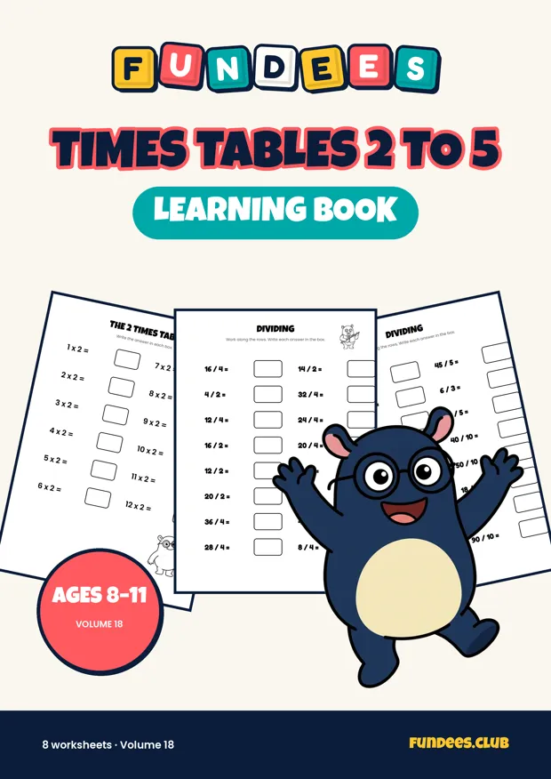 Times Tables 2 to 5 18, Ages 8–11