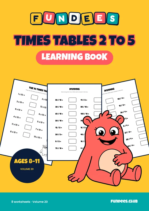 Times Tables 2 to 5 20, Ages 8–11