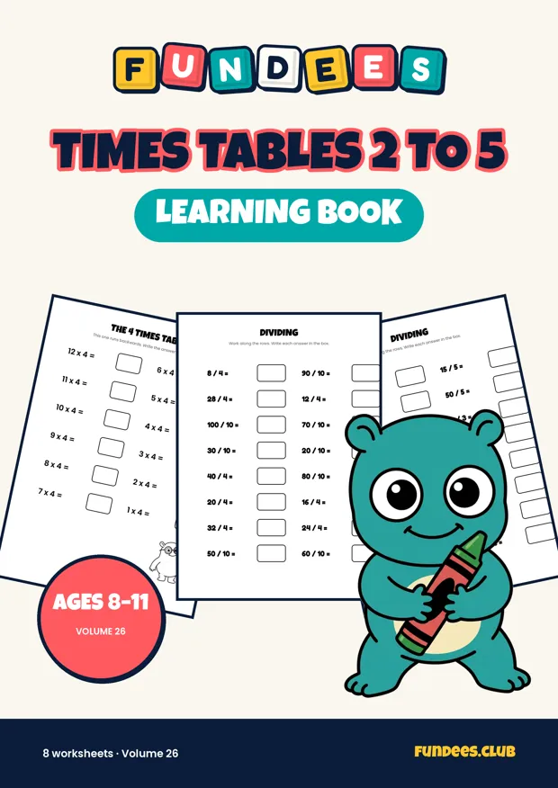 Times Tables 2 to 5 26, Ages 8–11