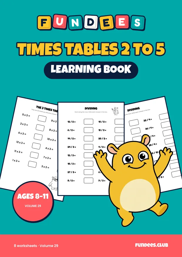 Times Tables 2 to 5 29, Ages 8–11