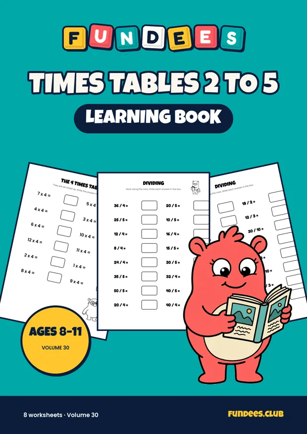Times Tables 2 to 5 30, Ages 8–11