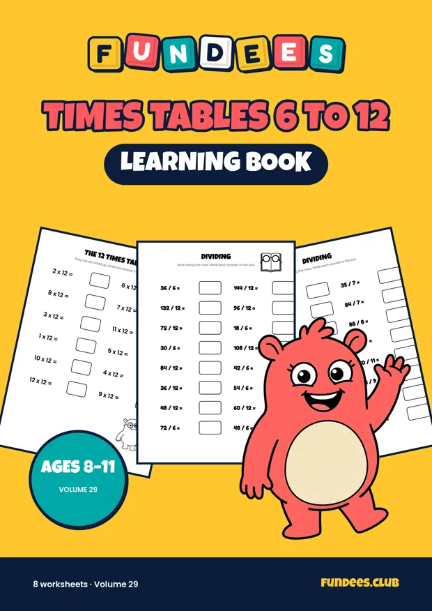 Times Tables 6 to 12 29, Ages 8–11