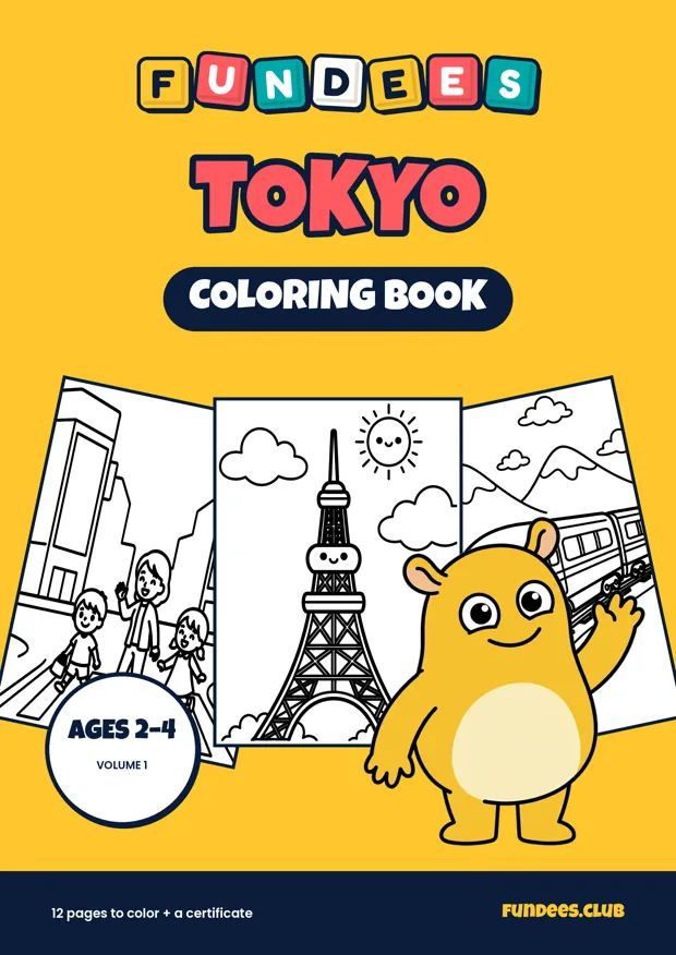 Tokyo coloring book cover, Ages 2–4, volume 1