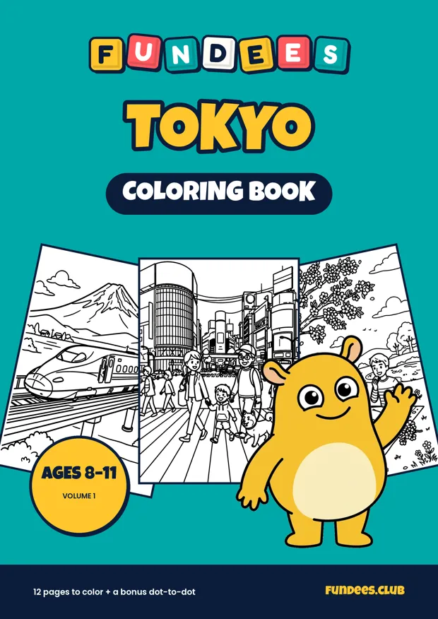 Tokyo coloring book cover, Ages 8–11, volume 1