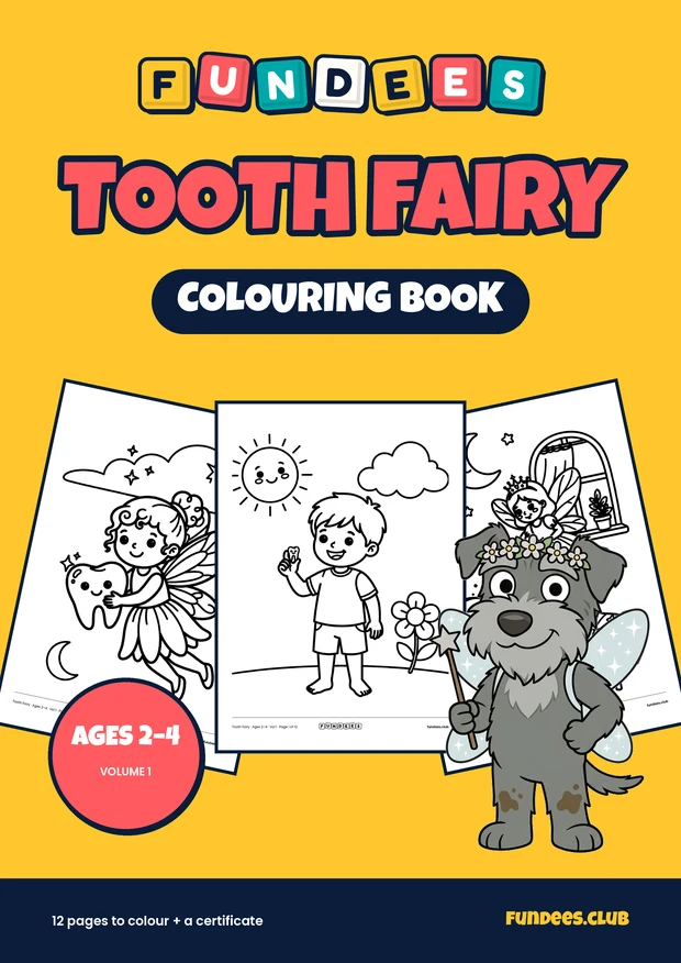 Tooth Fairy coloring book cover, Ages 2–4, volume 1