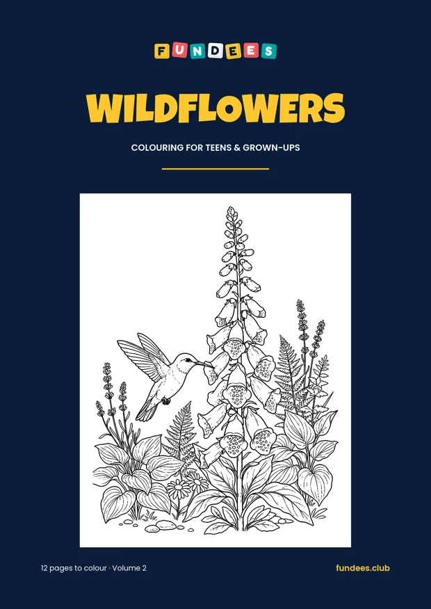Wildflowers coloring book cover, Teens & grown-ups, volume 2