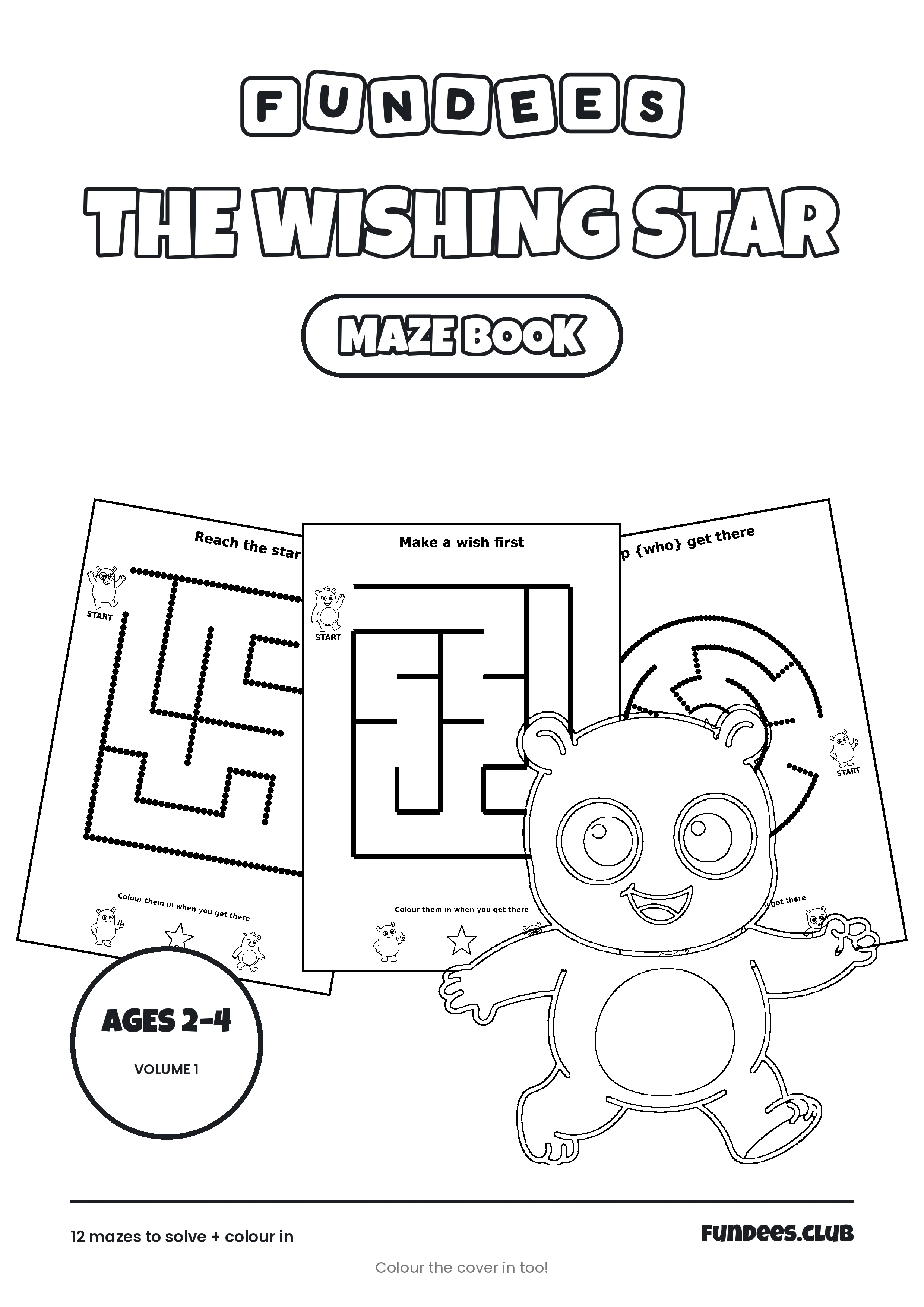 The Wishing Star coloring book cover, Ages 2–4, volume 1