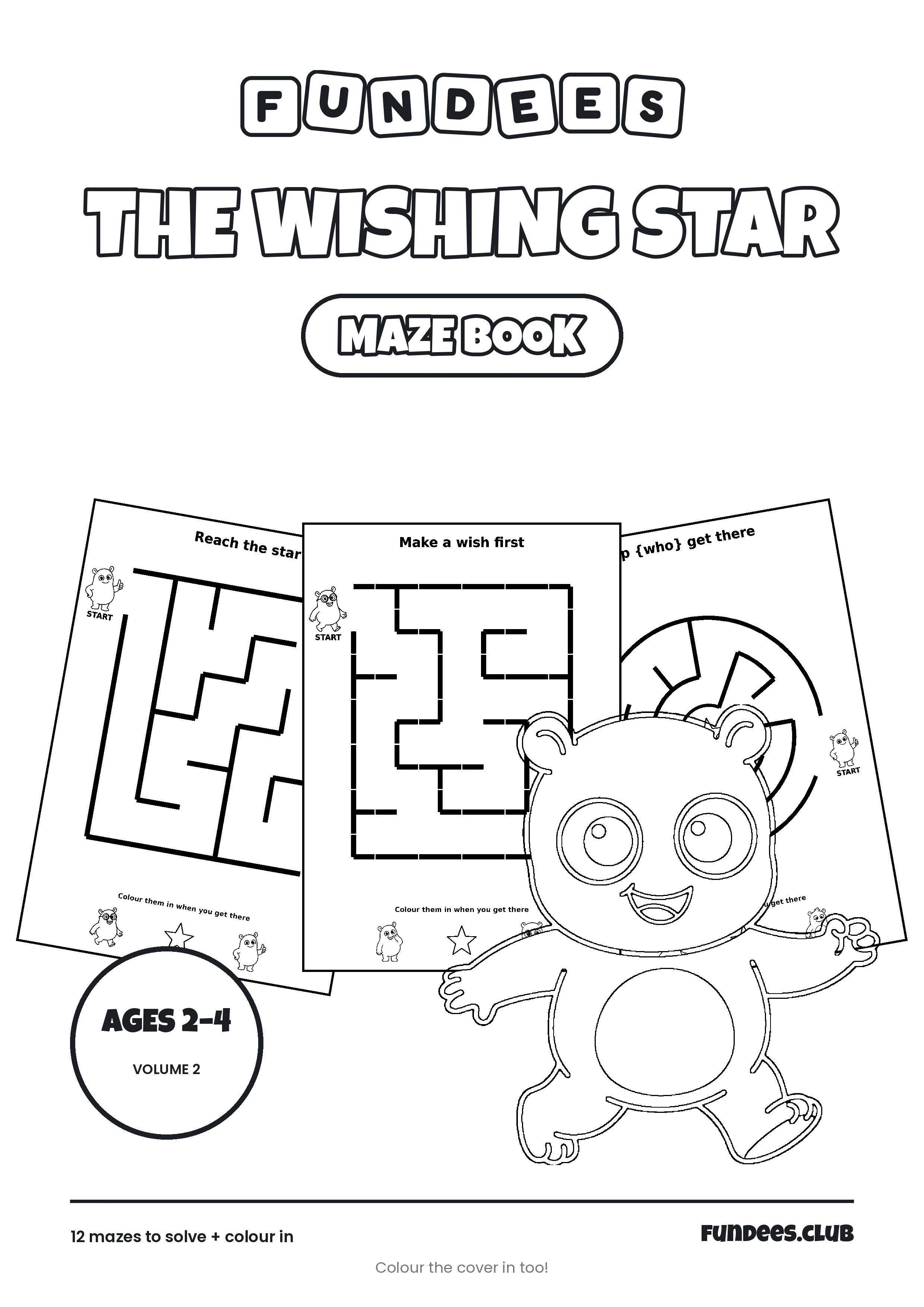 The Wishing Star coloring book cover, Ages 2–4, volume 2