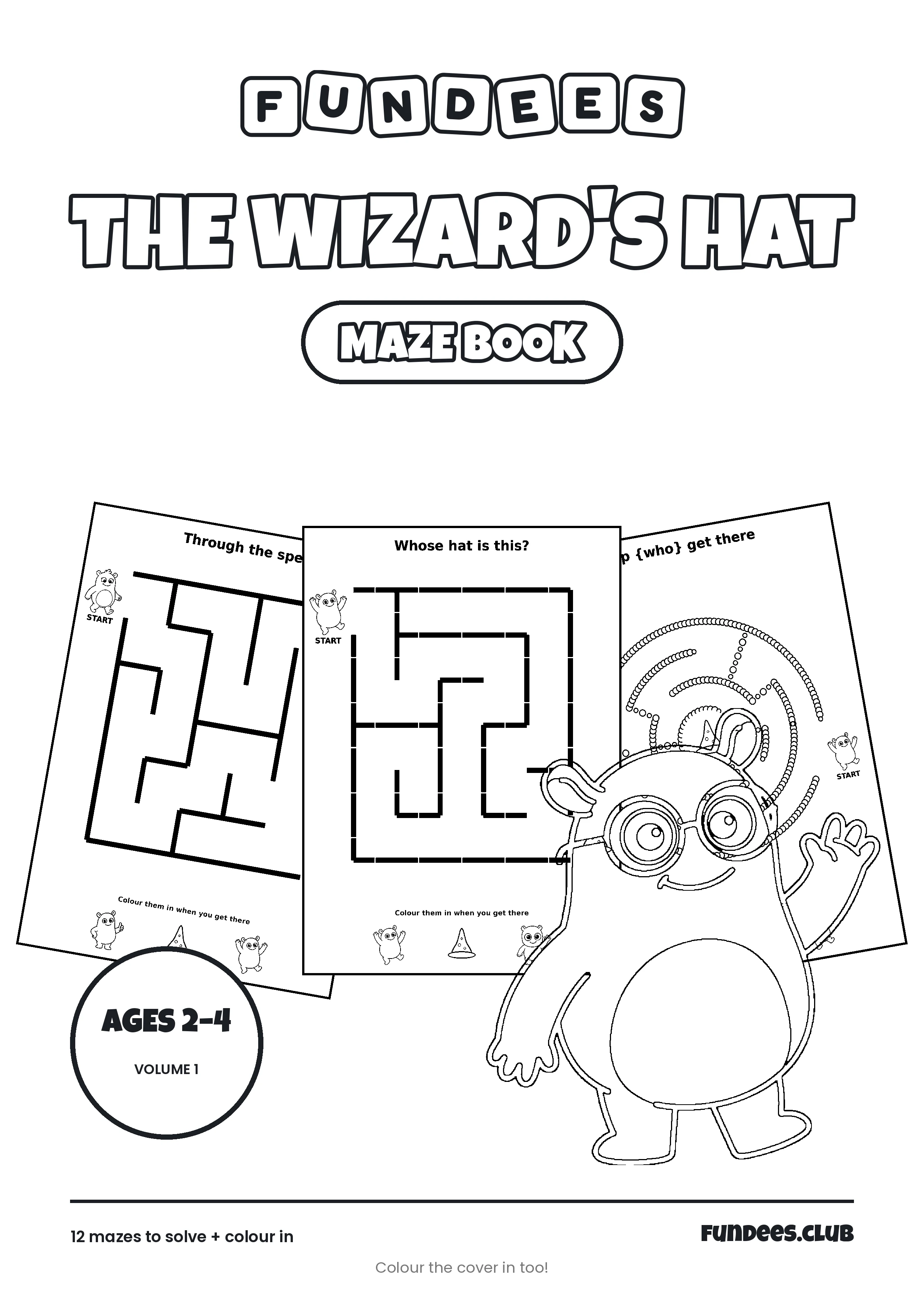 The Wizard's Hat coloring book cover, Ages 2–4, volume 1