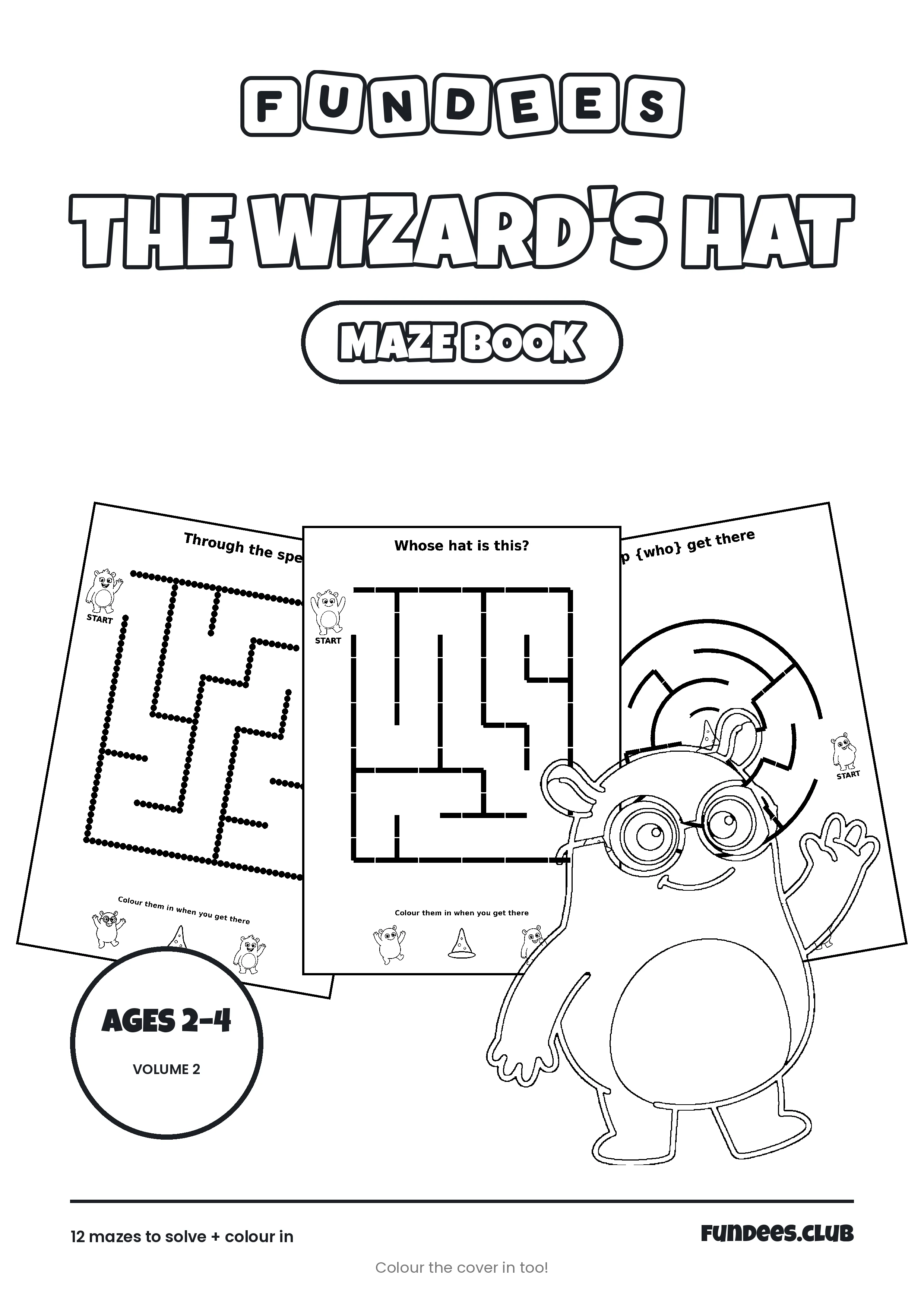 The Wizard's Hat coloring book cover, Ages 2–4, volume 2