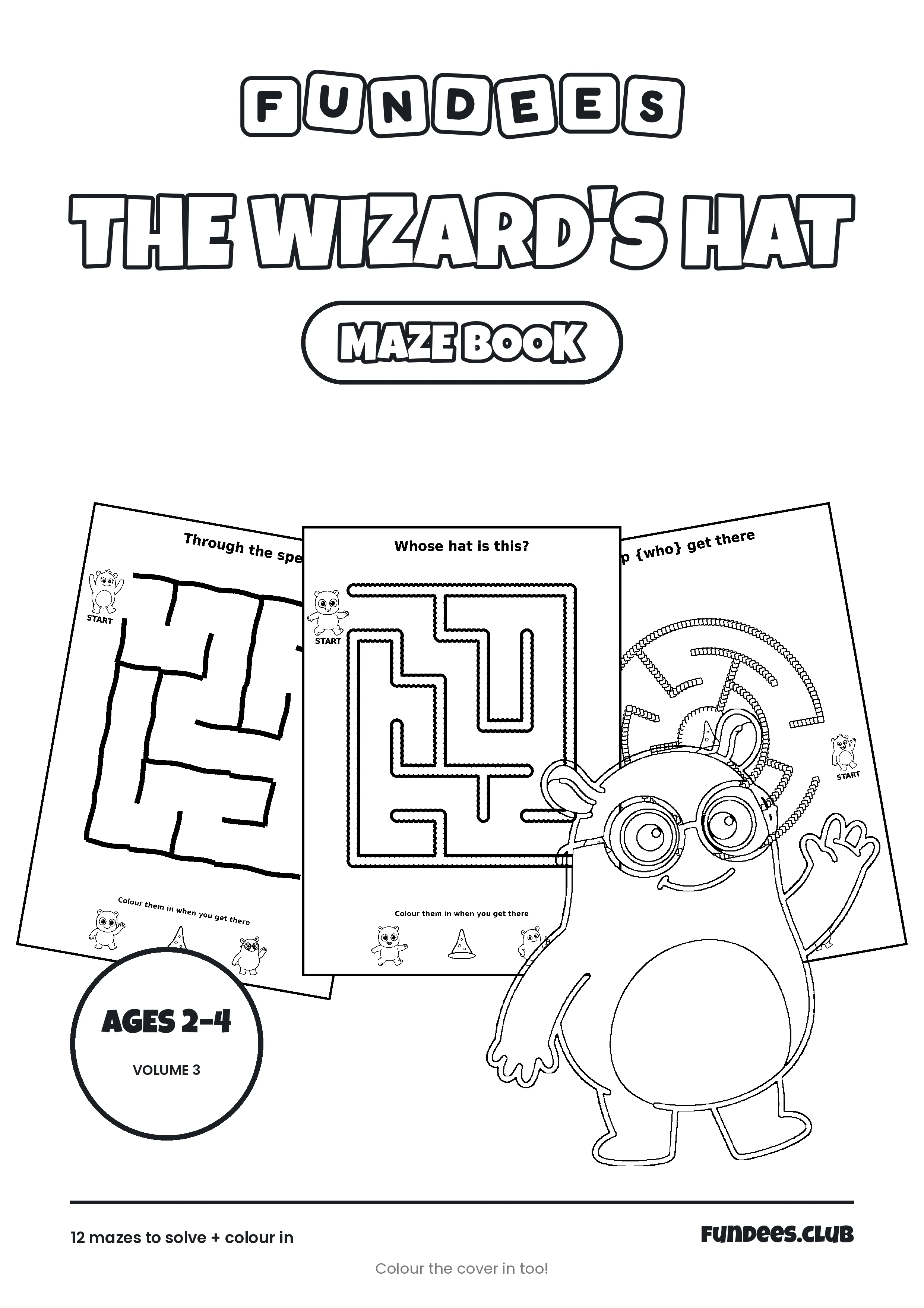 The Wizard's Hat coloring book cover, Ages 2–4, volume 3