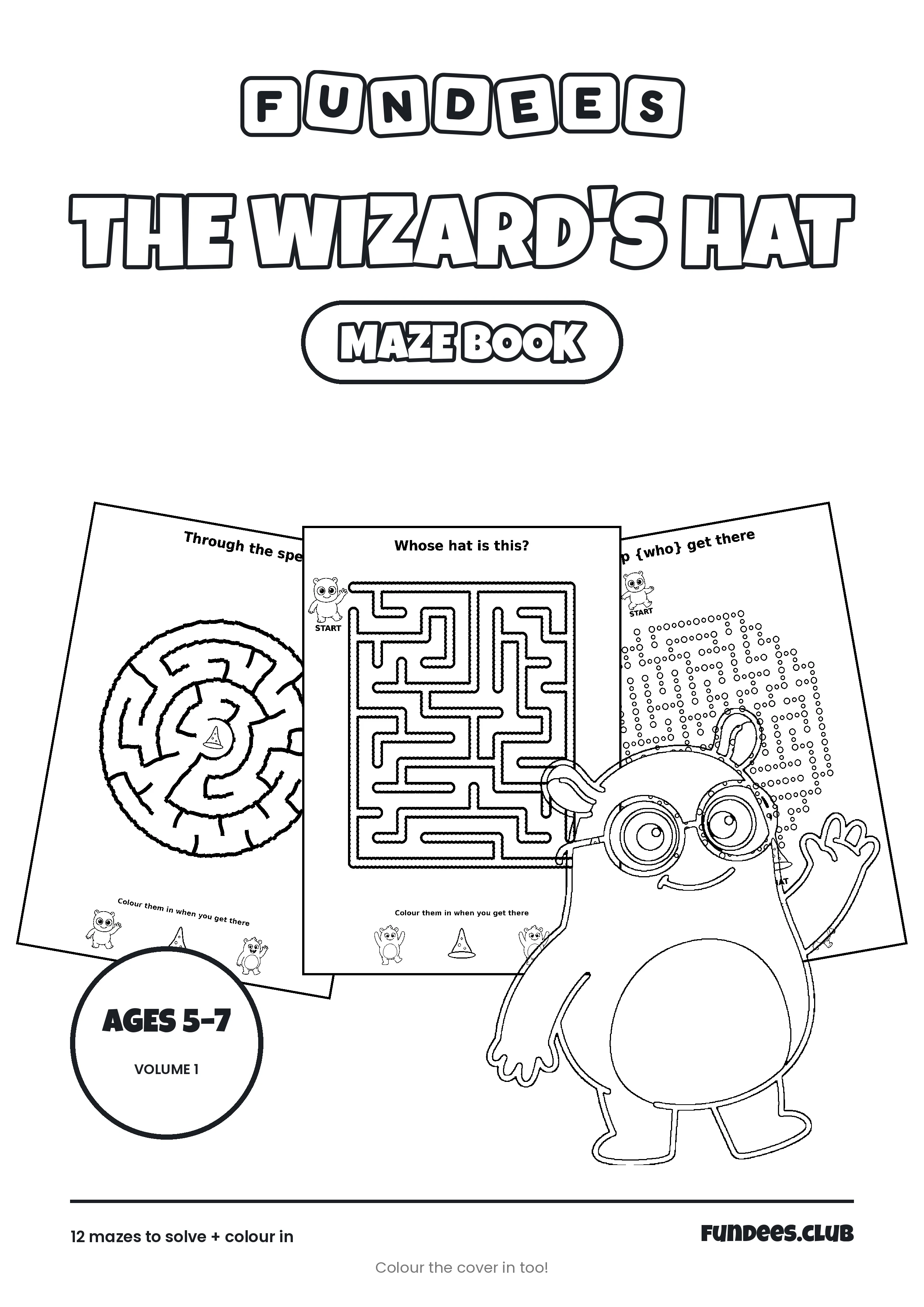 The Wizard's Hat coloring book cover, Ages 5–7, volume 1