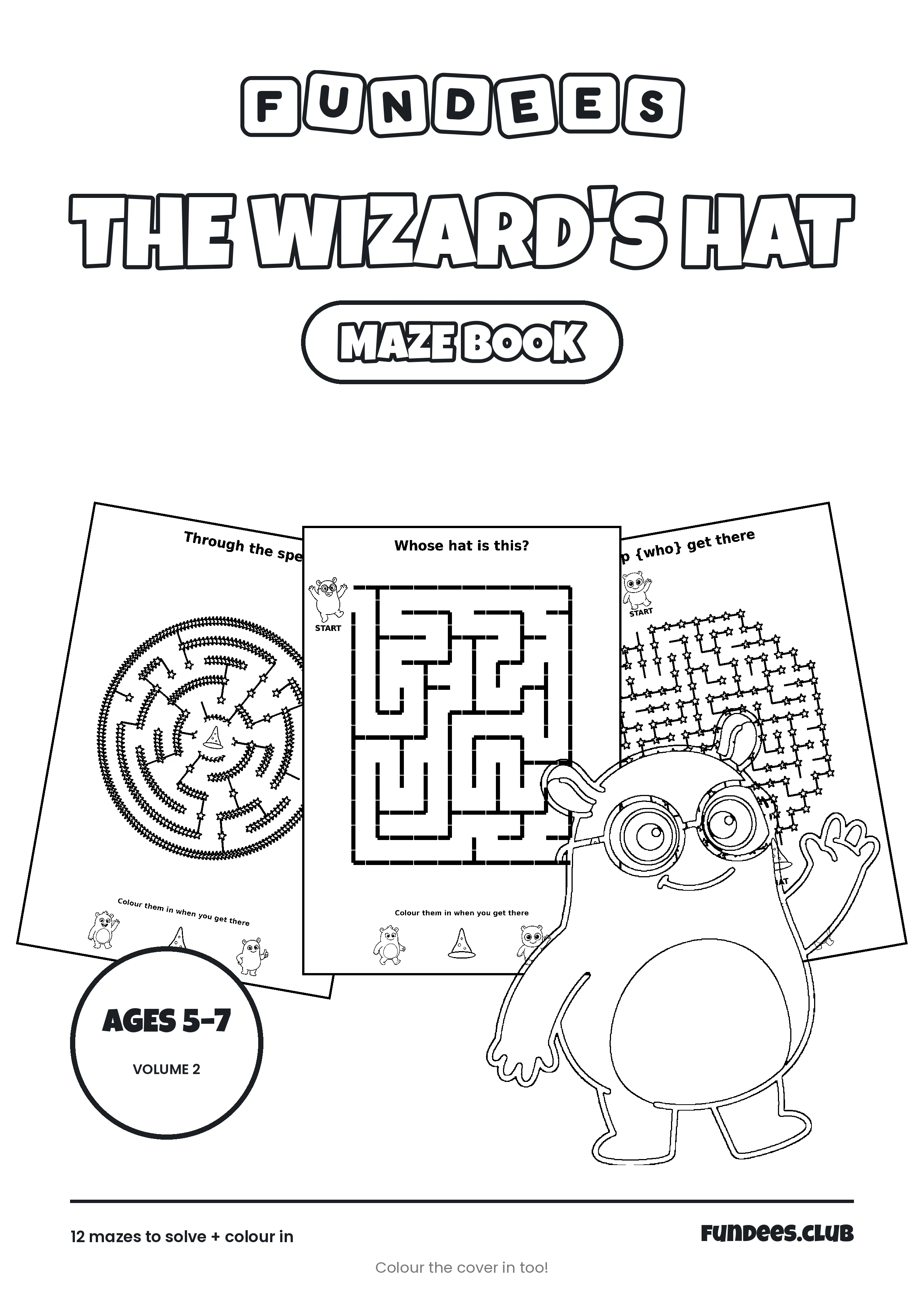 The Wizard's Hat coloring book cover, Ages 5–7, volume 2