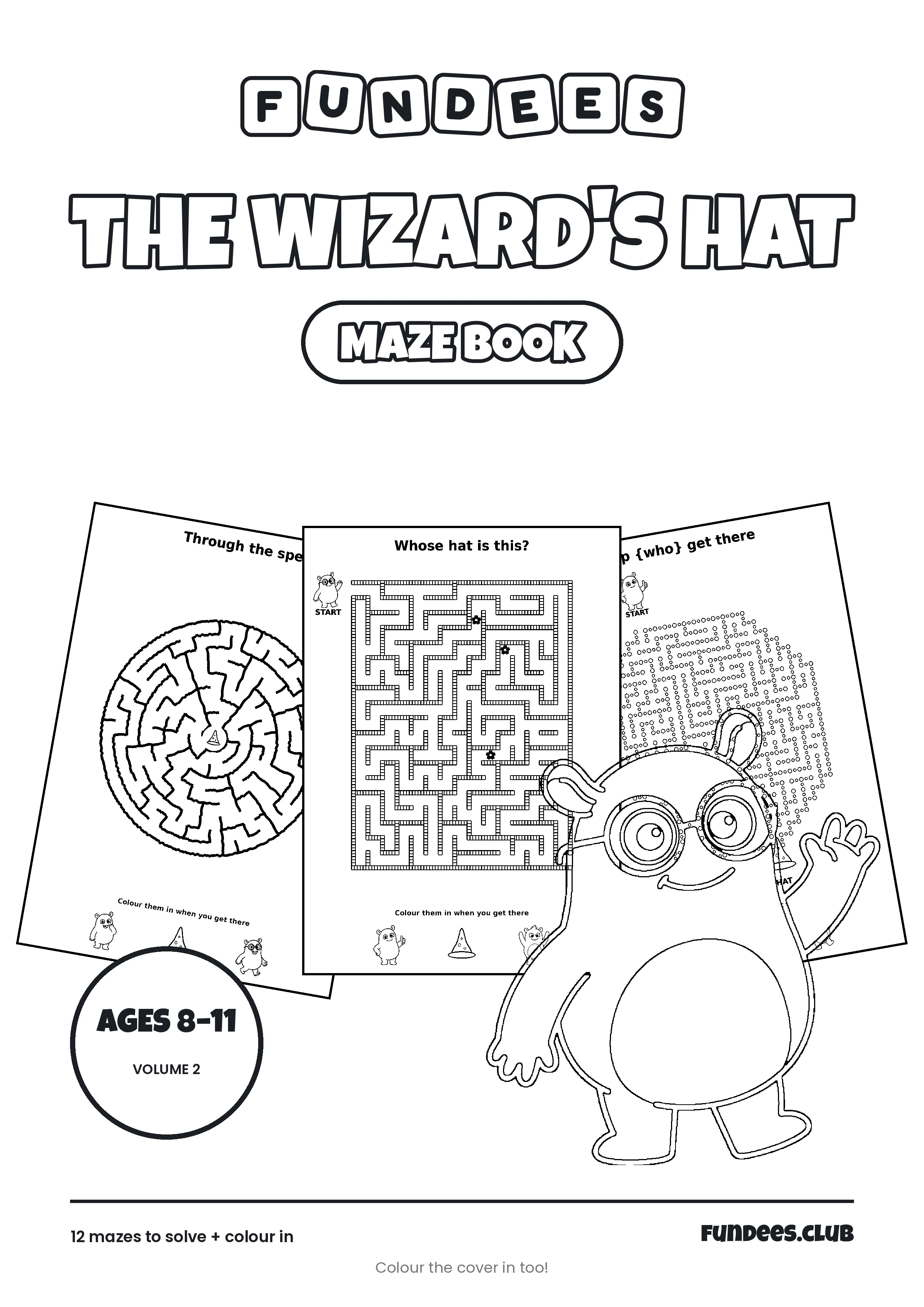 The Wizard's Hat coloring book cover, Ages 8–11, volume 2