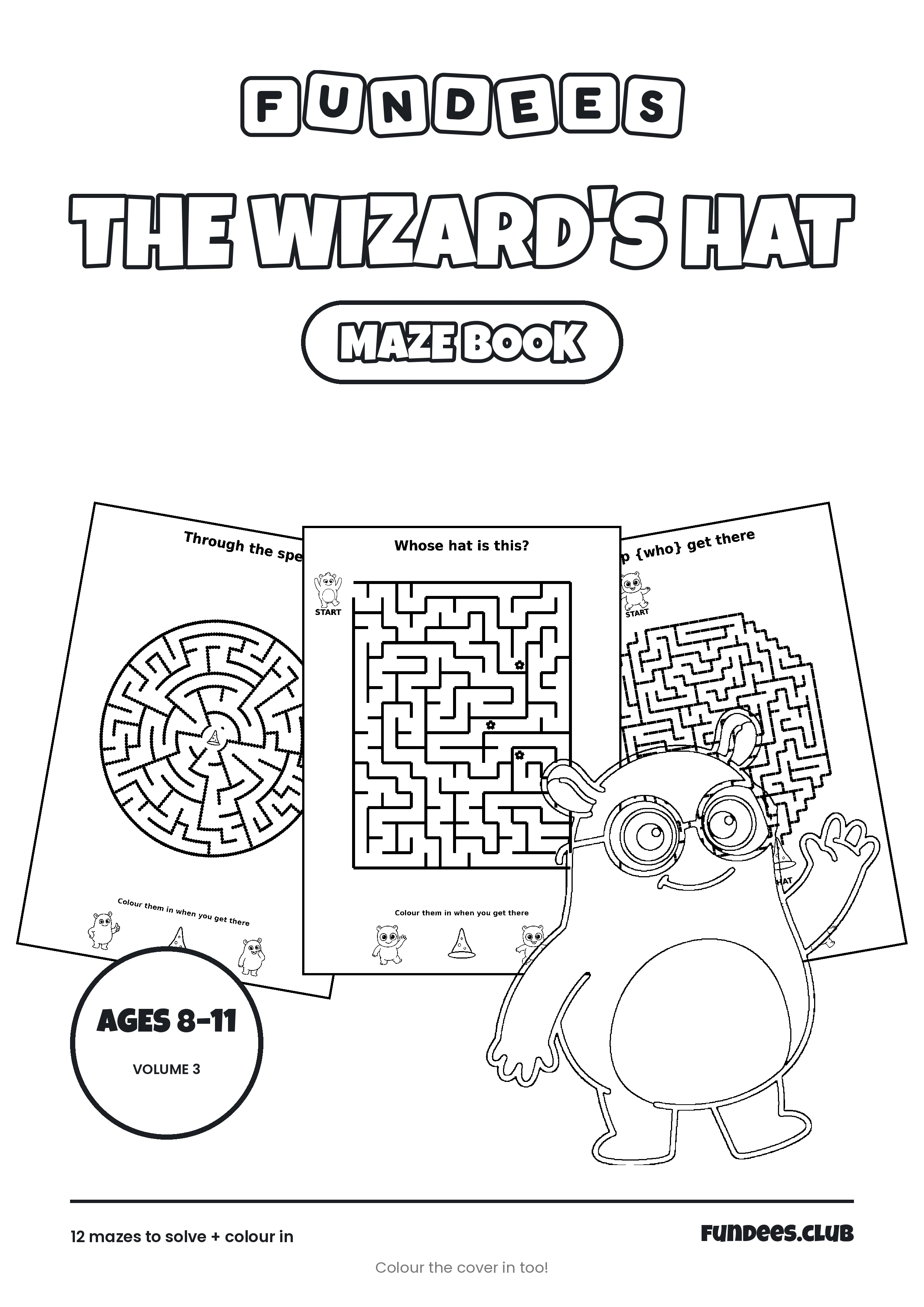 The Wizard's Hat coloring book cover, Ages 8–11, volume 3