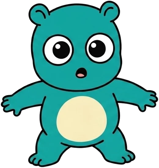 Nudge, a small teal Fundee with big eyes