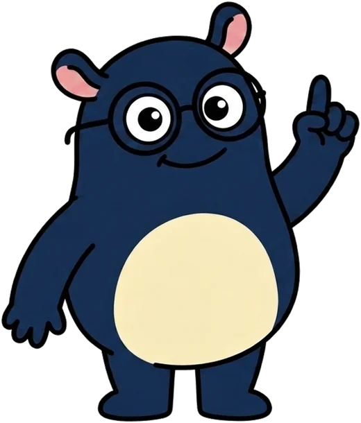 Professor Pip, a navy Fundee with round glasses